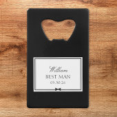 パーソナライズされたクラシックモダンシンプル花婿介添人 クレジットカード栓抜き