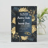 パーソナライズされたクラシックモダン結婚エレガントシンプル セーブザデート (スタンド正面)