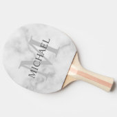 パーソナライズされたクラシックモノグラムと名前マーブルルック 卓球ラケット (横)