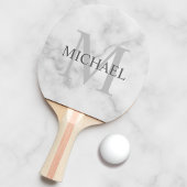 パーソナライズされたクラシックモノグラムと名前マーブルルック 卓球ラケット