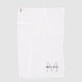 パーソナライズされたクラシックモノグラムと名前 ゴルフタオル (正面)