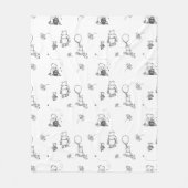 パーソナライズされたクラシックワインベアベビー名毛布 フリースブランケット (正面)