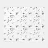 パーソナライズされたクラシックワインベアベビー名毛布 フリースブランケット (正面(横))