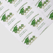 パーソナライズされたクラシック卒業グリーン&金ゴールド 薄葉紙 (詳細)