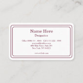 パーソナライズされたクラシック弁護士ジャスティススケール 名刺 (裏面)