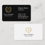 パーソナライズされたクラシック弁護士金ゴールドジャスティススケール 名刺 (正面/裏面)