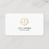 パーソナライズされたクラシック弁護士金ゴールドジャスティススケール 名刺 (裏面)