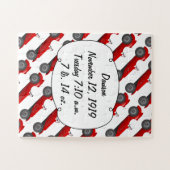 パーソナライズされたクラシック男の赤ちゃん状態誕生レコード ジグソーパズル (横)