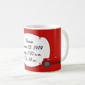 パーソナライズされたクラシック男の赤ちゃんStatギフト コーヒーマグカップ (正面右)