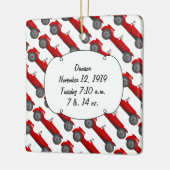 パーソナライズされたクラシック男の赤ちゃんStatギフト セラミックオーナメント (左)