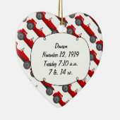 パーソナライズされたクラシック男の赤ちゃんStatギフト セラミックオーナメント (右)