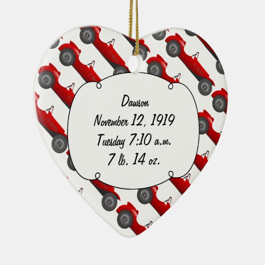 パーソナライズされたクラシック男の赤ちゃんStatギフト セラミックオーナメント (右)