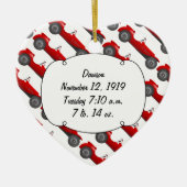 パーソナライズされたクラシック男の赤ちゃんStatギフト セラミックオーナメント (正面)