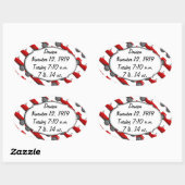 パーソナライズされたクラシック男の赤ちゃんStatギフト 楕円形シール (シート)