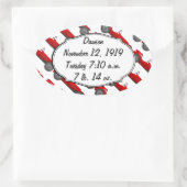 パーソナライズされたクラシック男の赤ちゃんStatギフト 楕円形シール (バッグ)