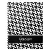 パーソナライズされたクラシック白黒千鳥格子の ノートブック (正面)