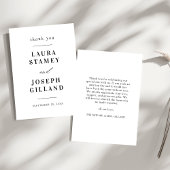 パーソナライズされたクラシック白黒結婚ズ サンキューカード