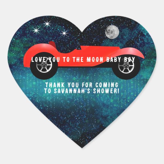 パーソナライズされたクラシック車の贈り物 ハートシール (正面)