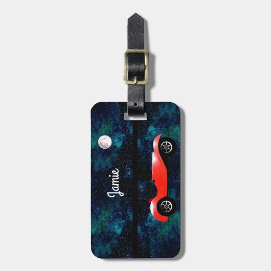 パーソナライズされたクラシック車の贈り物 ラゲッジタグ (正面縦)