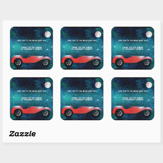 パーソナライズされたクラシック車ギフトハートシール スクエアシール (シート)