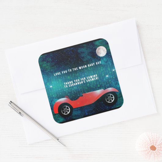 パーソナライズされたクラシック車ギフトハートシール スクエアシール (封筒)