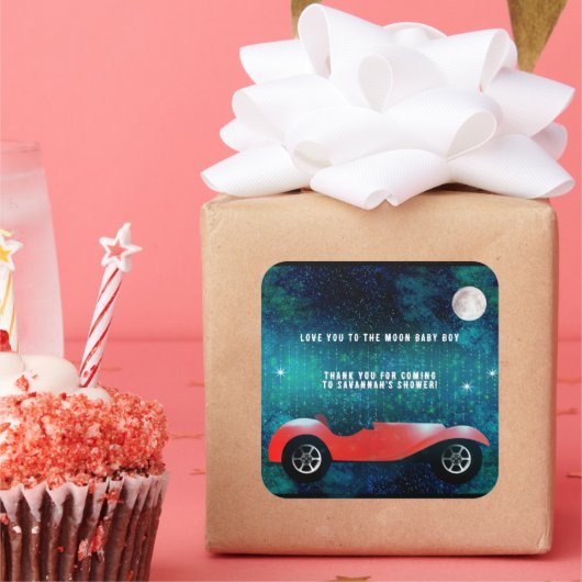 パーソナライズされたクラシック車ギフトハートシール スクエアシール (パーティー)