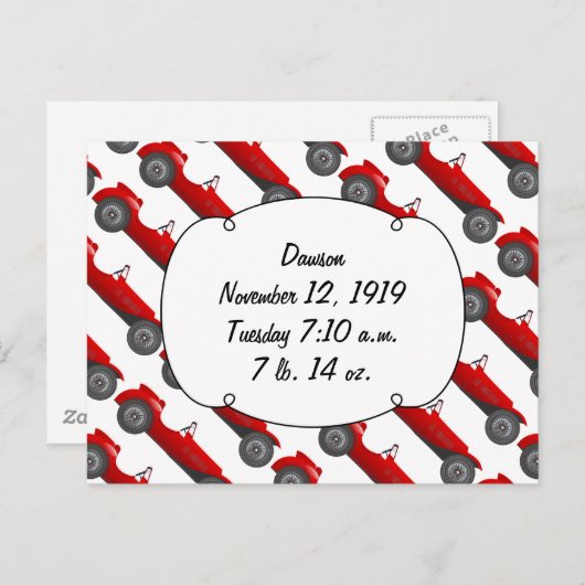 パーソナライズされたクラシック車男の赤ちゃんの状態 ポストカード (正面/裏面)