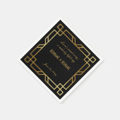 パーソナライズされたクラシック黒金ゴールド枠引用文 スタンダードカクテルナプキン (角)
