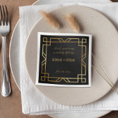 パーソナライズされたクラシック黒金ゴールド枠引用文 スタンダードカクテルナプキン