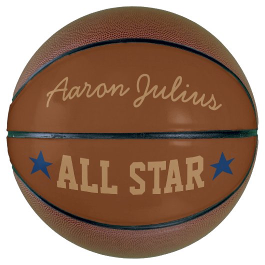 パーソナライズされたクラシックAll Star Basketball Gift バスケットボール (正面)