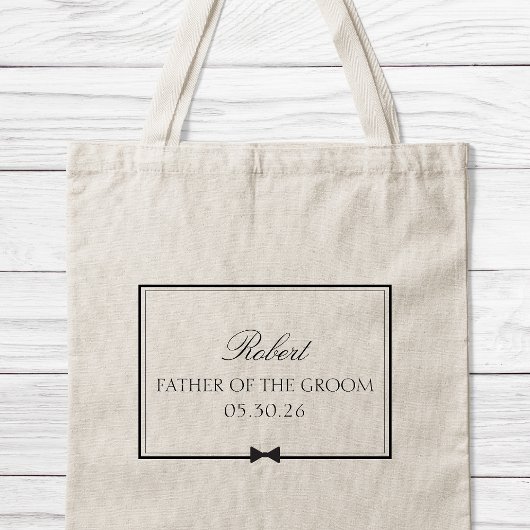 パーソナライズされたクラシックBow Tie新郎の父 トートバッグ
