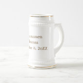 パーソナライズされたクラシックGroomsman Beer Stein ビールジョッキ (正面右)