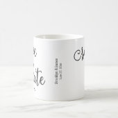 パーソナライズされたクラシックWhite Save The Date Mug コーヒーマグカップ (中央)