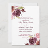 パーソナライズされたクランベリーとセージ結婚グリーン 招待状 (正面)