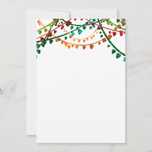 パーソナライズされたクリカラフルスマス照明パーティー 招待状 (裏面)