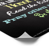 パーソナライズされたクリスチャン家族ルールハウスサイン ポスター (角)