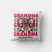 パーソナライズされたクリスマスおばあちゃんコケットボウ クッション (正面)