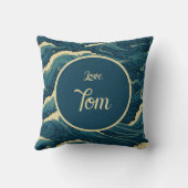 パーソナライズされたクリスマスおもしろいボート クッション (裏面)