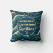 パーソナライズされたクリスマスおもしろいボート クッション (正面)