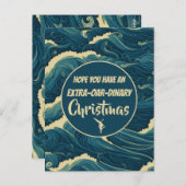 パーソナライズされたクリスマスおもしろいボート ポストカード (正面/裏面)