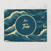 パーソナライズされたクリスマスおもしろいボート ポストカード (裏面)