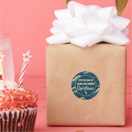 パーソナライズされたクリスマスおもしろいボート ラウンドシール