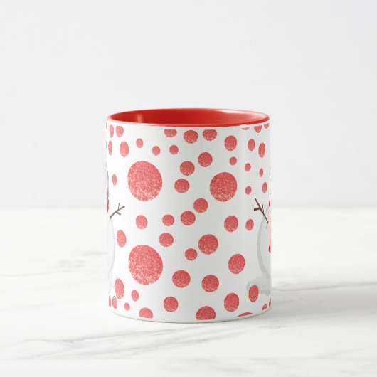 パーソナライズされたクリスマスおもしろい顔フォトコーヒーマグ マグカップ (中央)