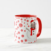 パーソナライズされたクリスマスおもしろい顔フォトコーヒーマグ マグカップ (正面右)