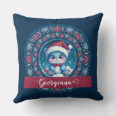 パーソナライズされたクリスマスかわいいベアドットマンダラ クッション (裏面)