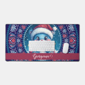 パーソナライズされたクリスマスかわいいベアドットマンダラ デスクマット (キーボード&マウス)