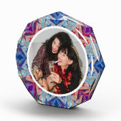 パーソナライズされたクリスマスすてきスターブルーレッドパープル フォトブロック (右)