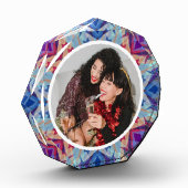 パーソナライズされたクリスマスすてきスターブルーレッドパープル フォトブロック (左)