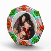 パーソナライズされたクリスマスすてき星赤メリー緑 フォトブロック (右)