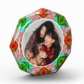 パーソナライズされたクリスマスすてき星赤メリー緑 フォトブロック (左)